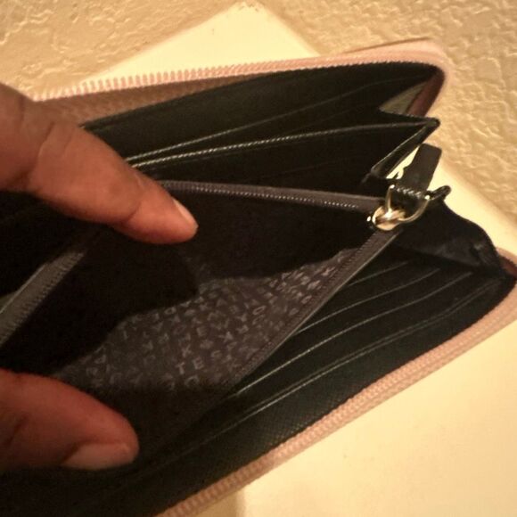 Kate Spade Zip Around Long Wallet Pink All Over Glitter Girlie Sparkle Evening - Picture 9 of 14